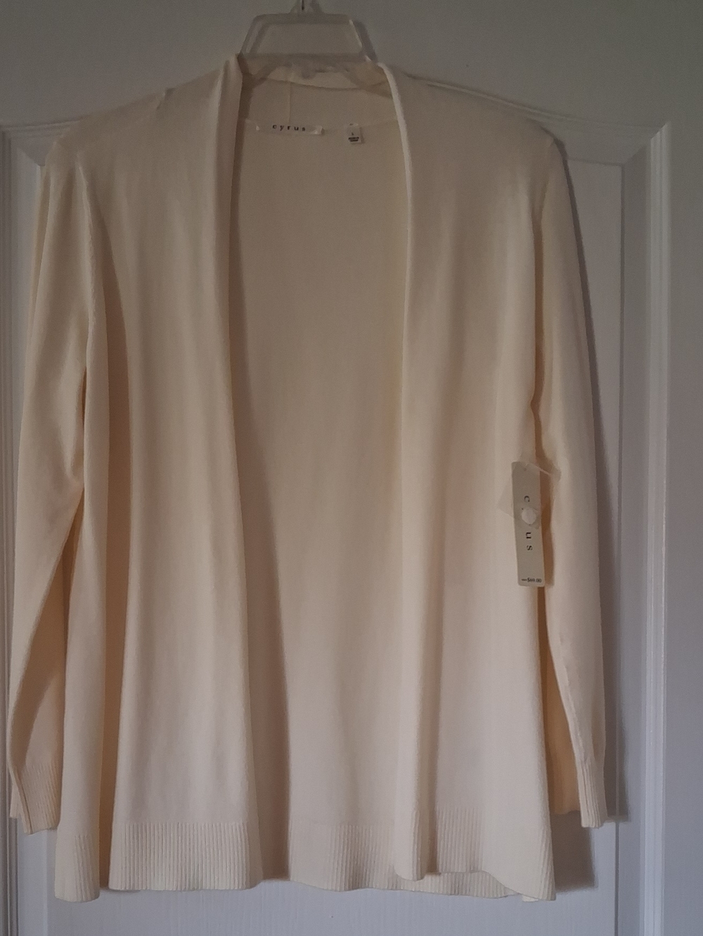 Cyrus Cream Open-Front Cardigan Sweater